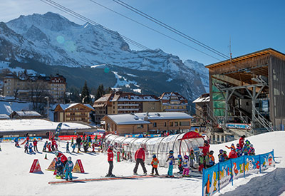 Schweizer Ski- und Snowboardschule Wengen – Übungsgelände für Schneesporteinsteiger*innen