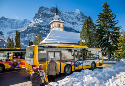 Le bus de ski à Grindelwald