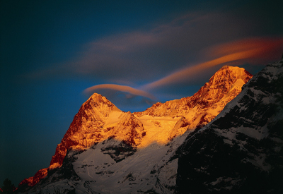 Randonnée hivernale au clair de lune à Mürren